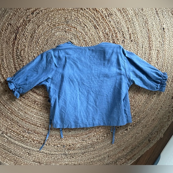 *TRADED* OffOn Loose Linen Wrap Blouse - Picture 2 of 3